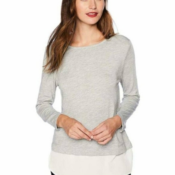 J. Crew mercantile long sleeve faux layered top XXS - Picture 1 of 7